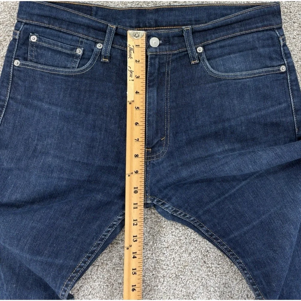 Levis 513 Slim Straight Jeans Mens 32x30 (Fits 34x30) Blue Dark Wash Wallet Fade